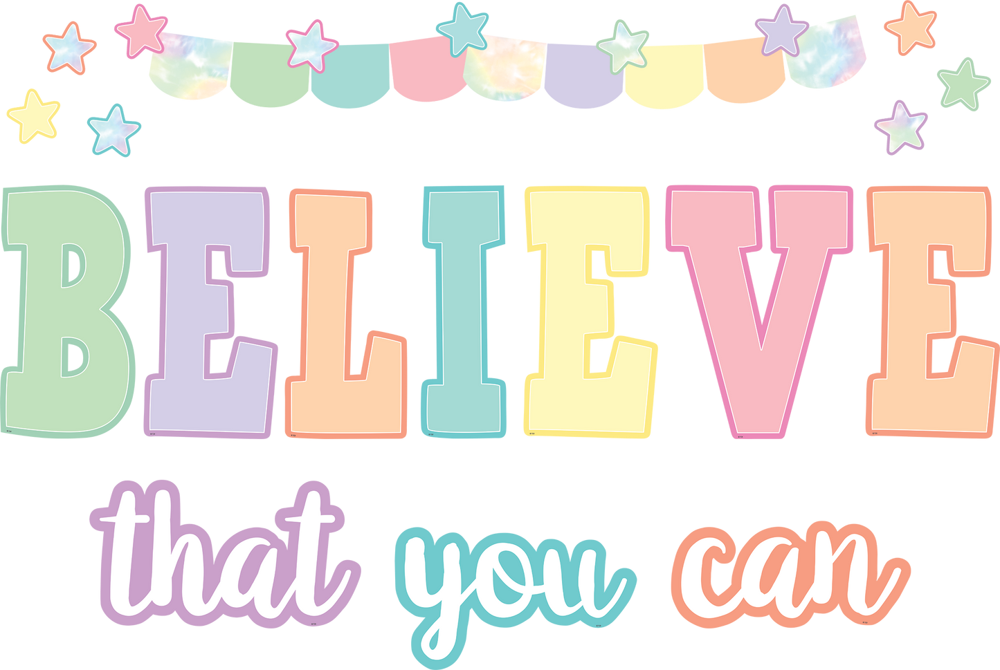 Pastel Pop Believe That You Can Bulletin Board