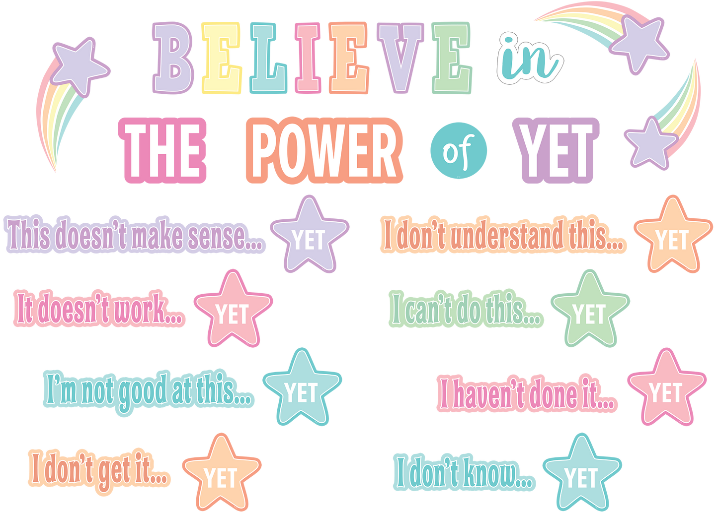 Pastel Pop Believe in the Power of Yet Mini Bulletin Board