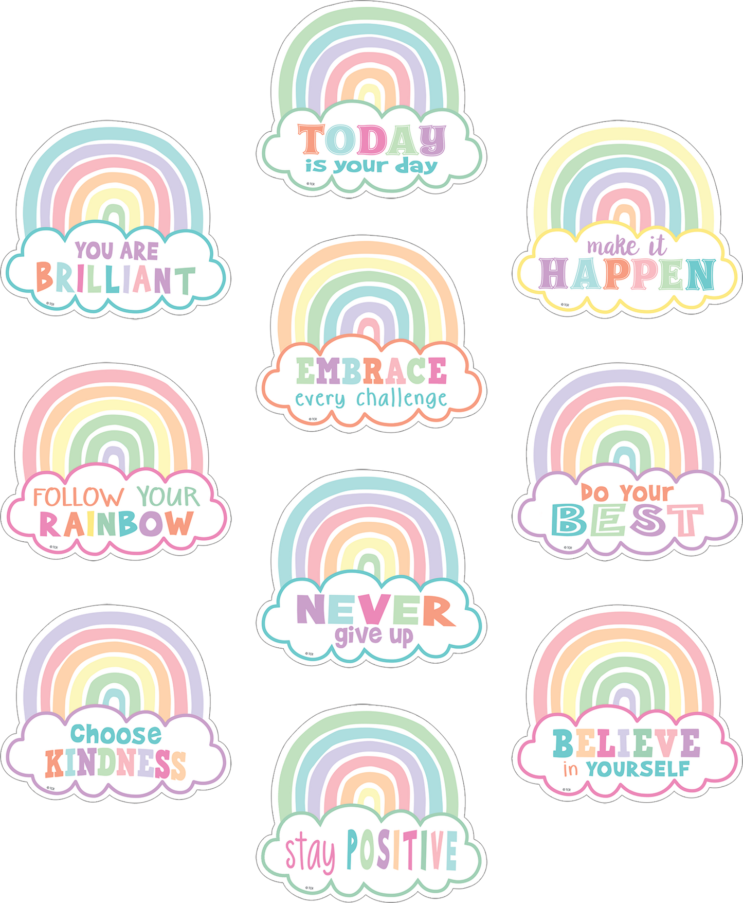 Pastel Pop Positive Sayings Accents
