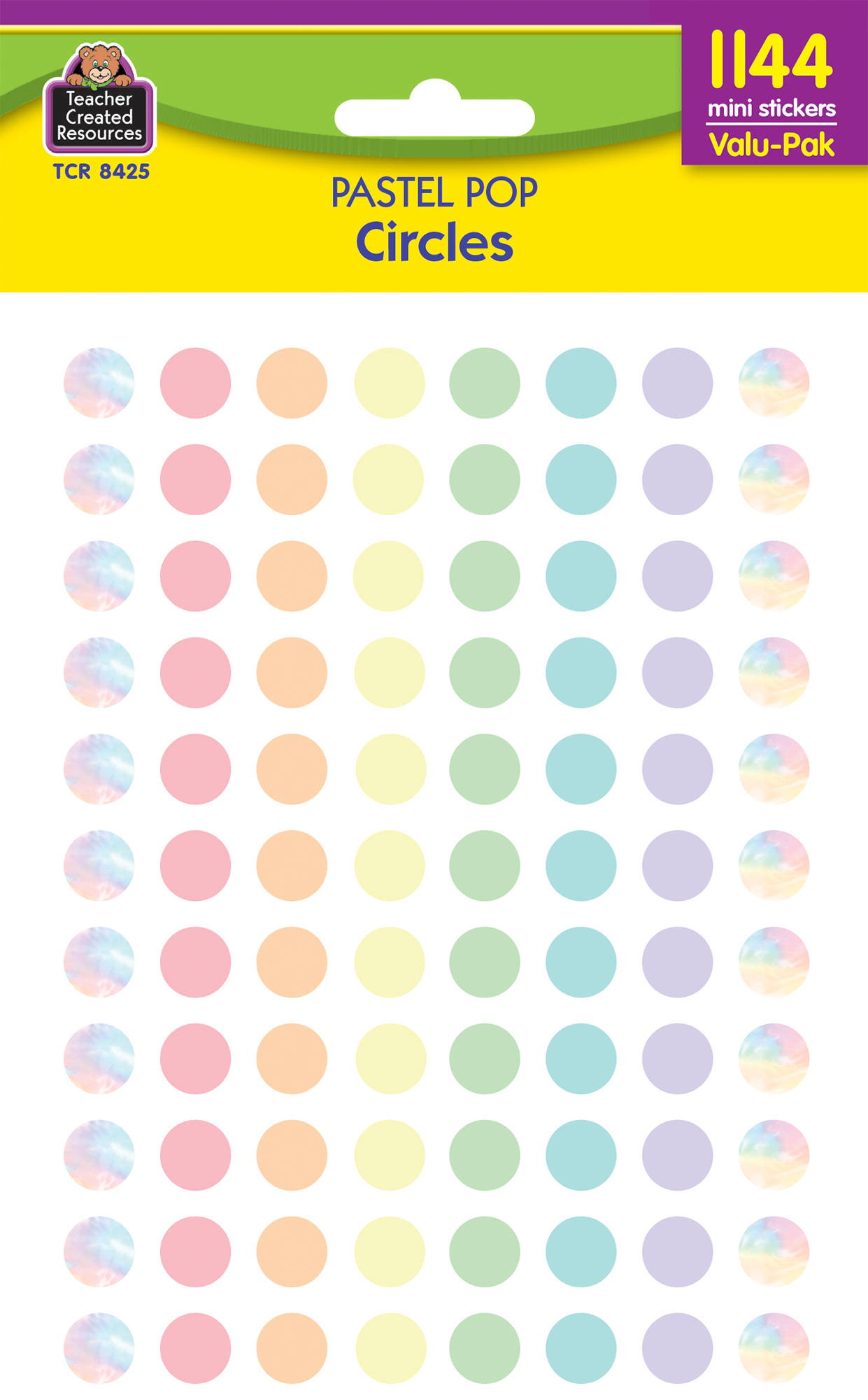 Pastel Pop Circles Mini Stickers Valu-Pak
