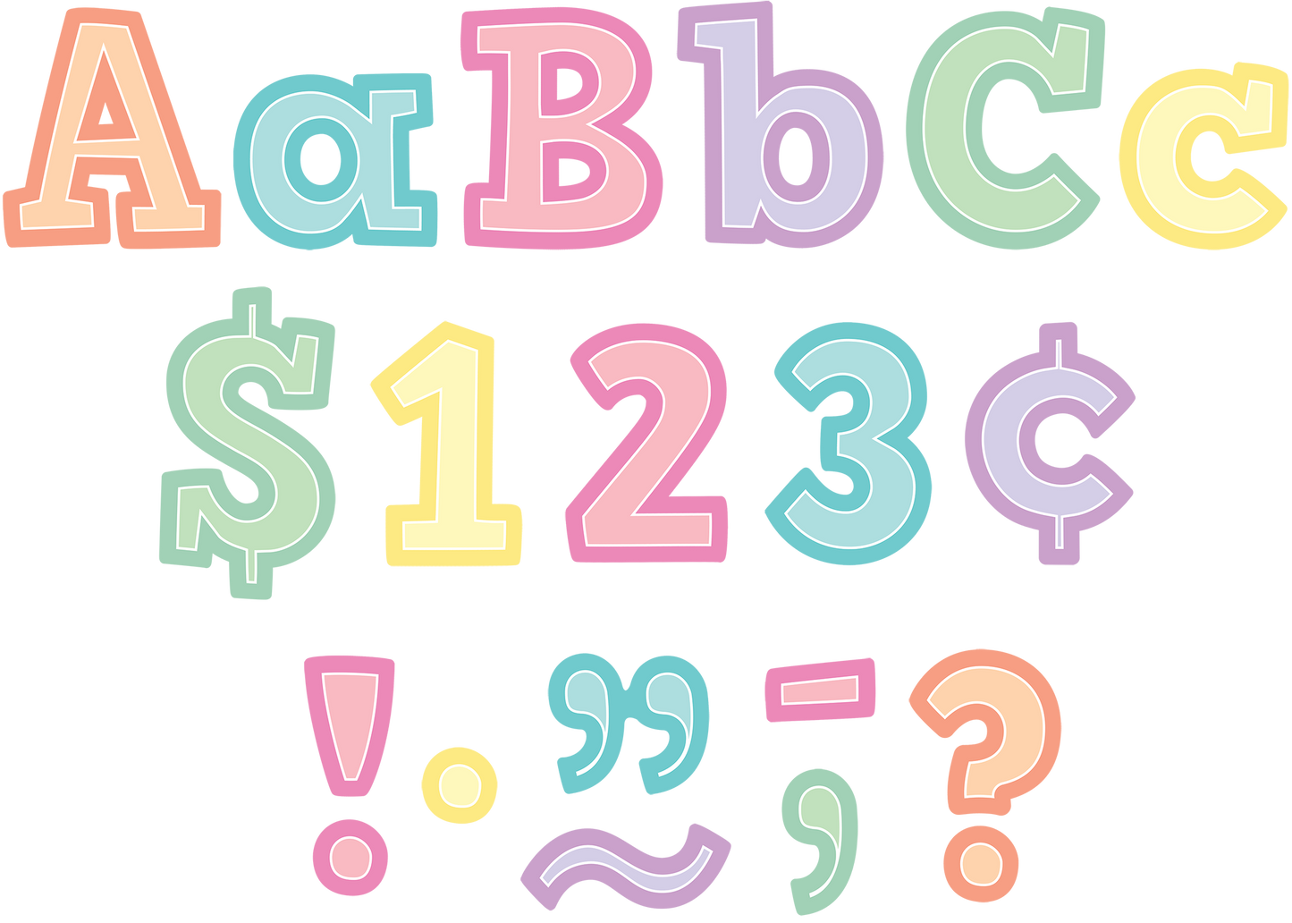 Pastel Pop Bold Block 4" Letters Combo Pack