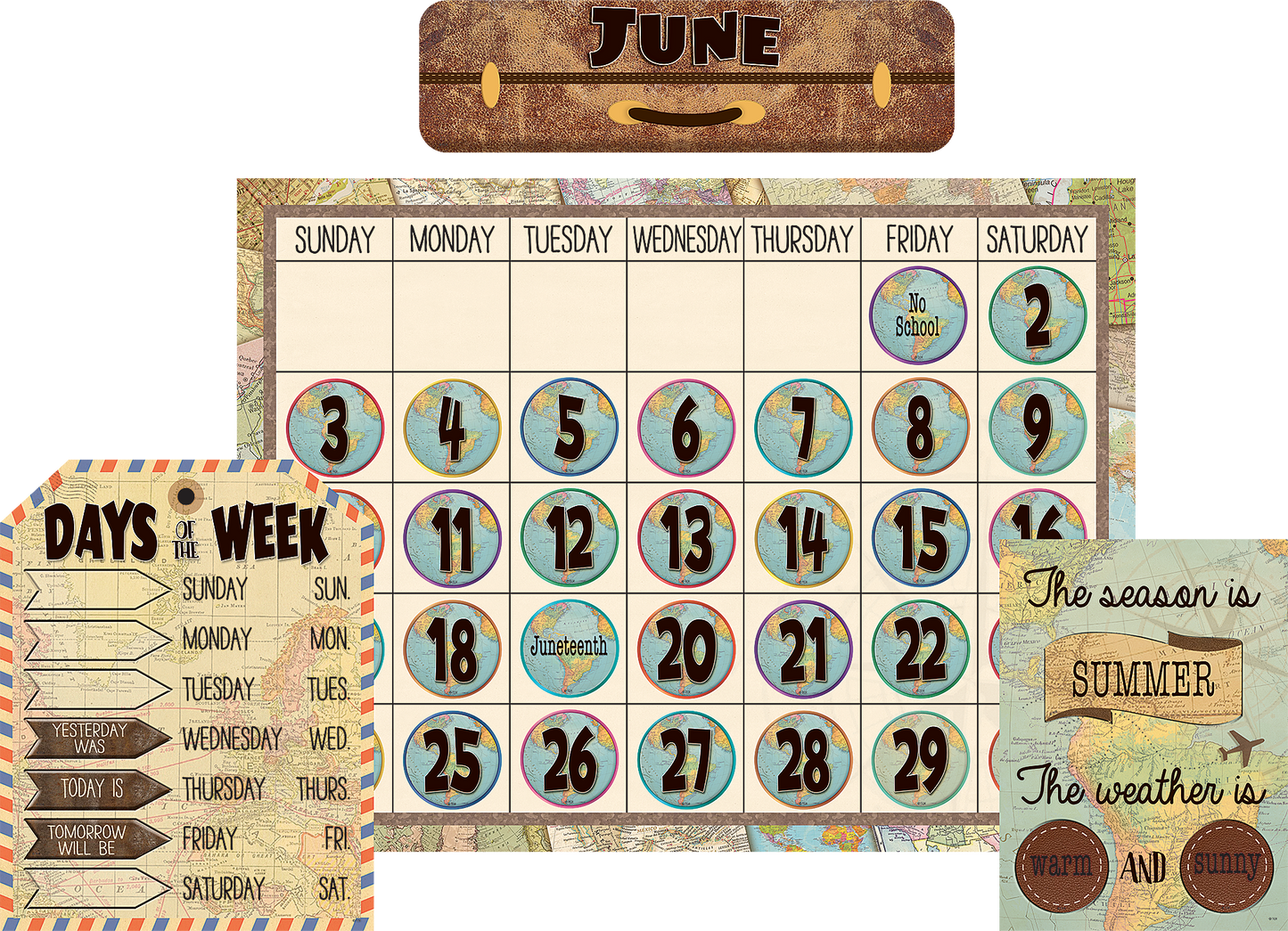 Travel the Map Calendar Bulletin Board
