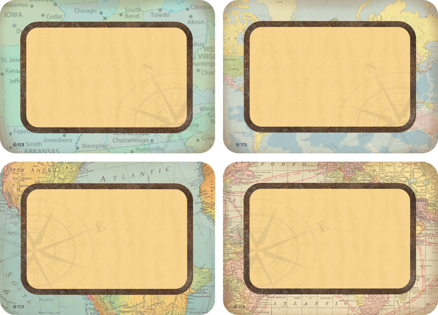 Travel the Map Name Tags/Labels - Multi-Pack