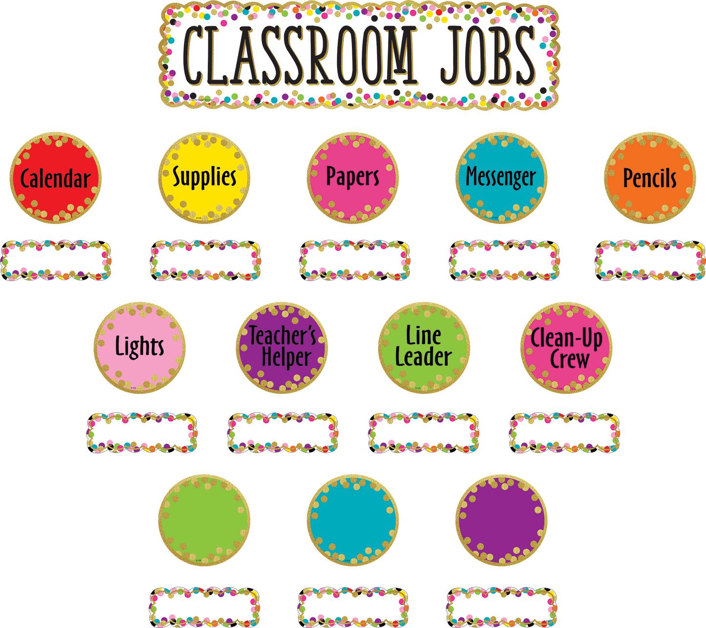 Confetti Classroom Jobs Mini Bulletin Board