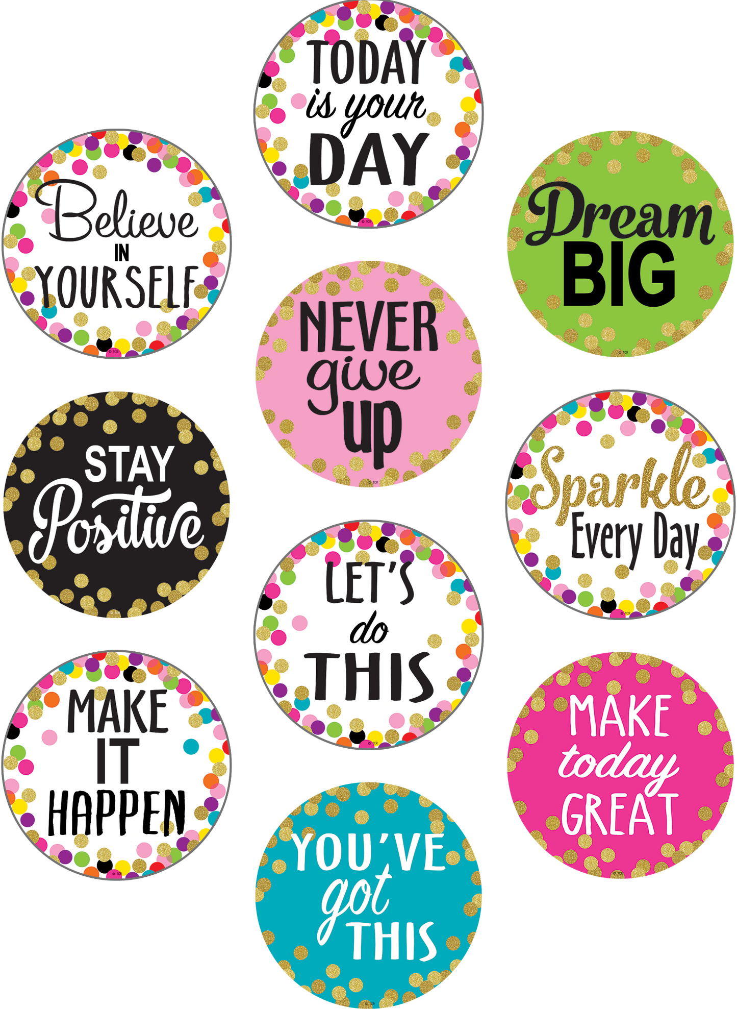 Confetti Positive Sayings Accents
