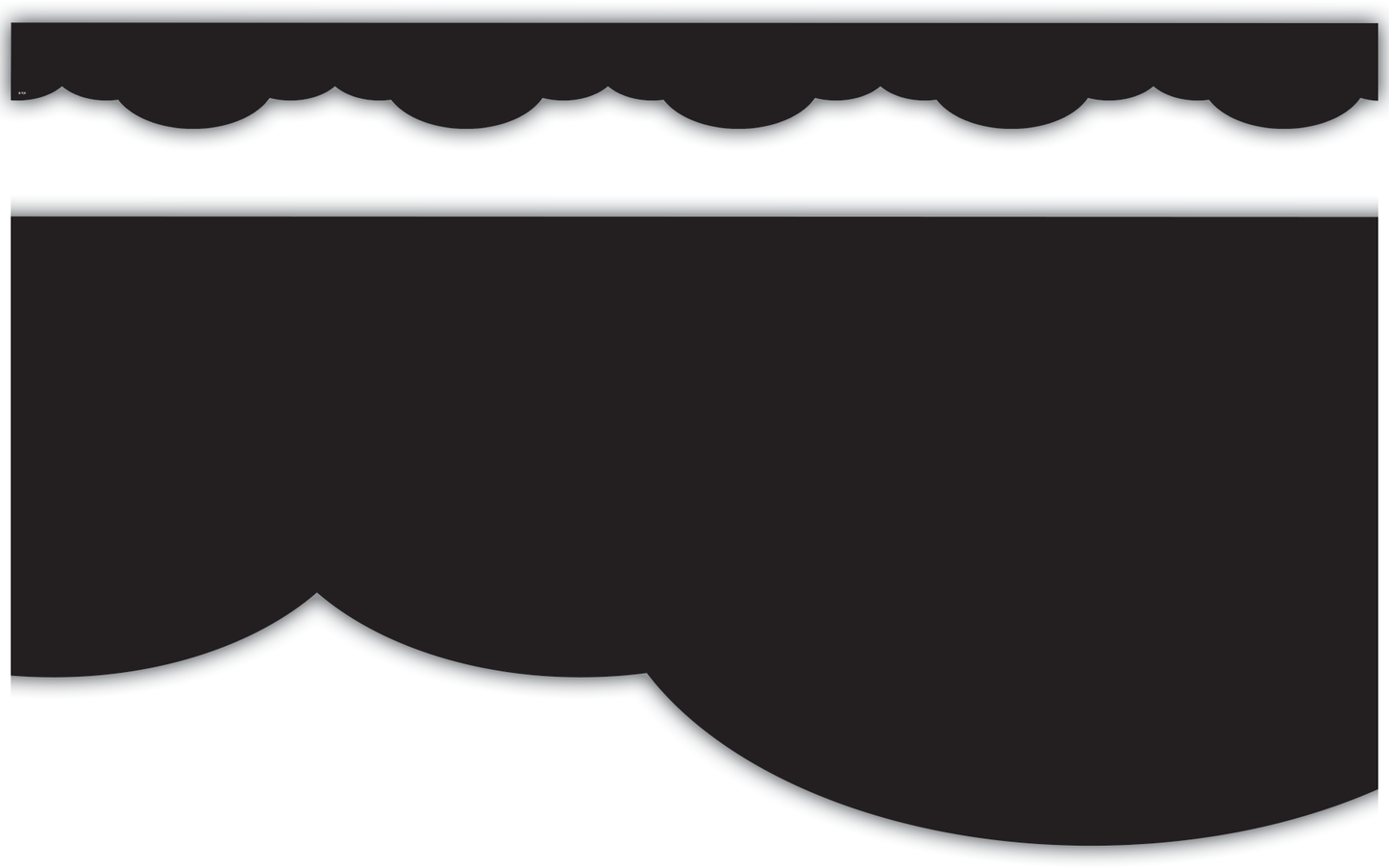 Black Fancy Scallops Border Trim