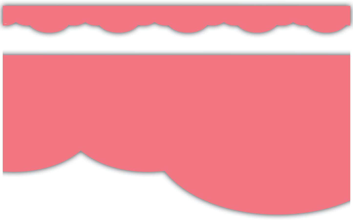 Coral Pink Fancy Scallops Border Trim