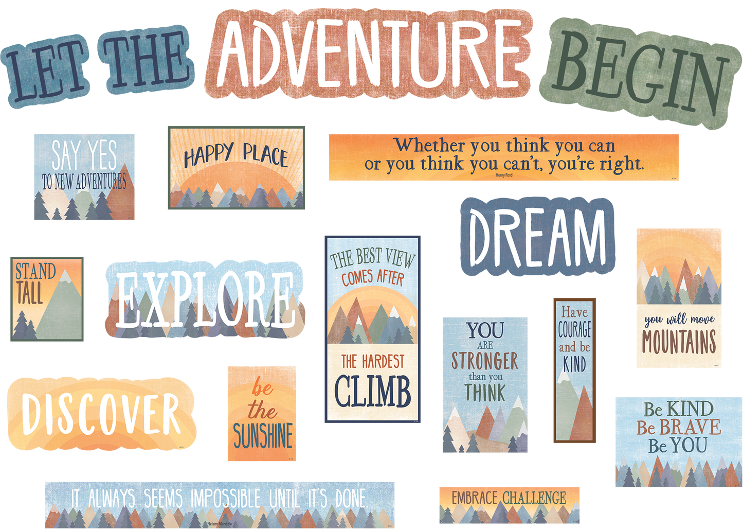 Moving Mountains Let the Adventure Begin Mini Bulletin Board