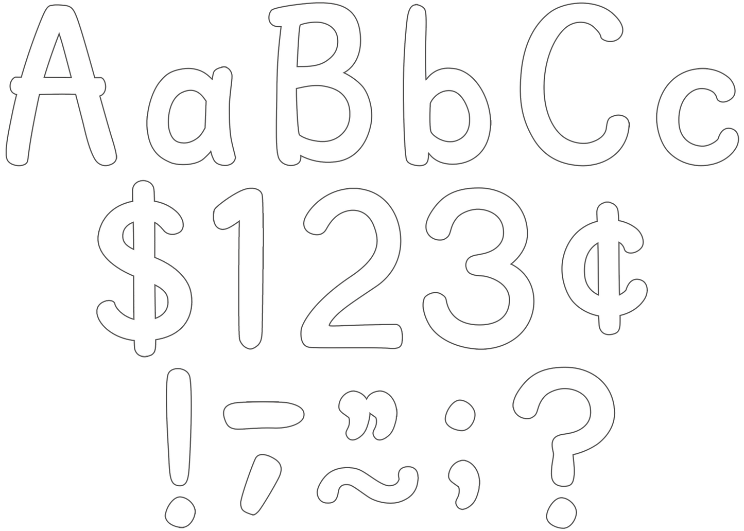 White 4" Modern Classic Letters Combo Pack