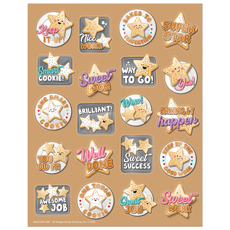 Reward star students and children for good work with stickers that are baked to perfection! These fun and colorful sugar cookie scented stickers are sure to be a favorite among students, teachers, and parents! Features fun sticker poses of ultra cool flamingos, each with a long-lasting smell.  Add to graded assignments, classroom crafts, letters, party invites, cards, rewards, and more!
Includes 80 scented self-adhesive stickers per pack. Individual sticker size varies slightly by design.