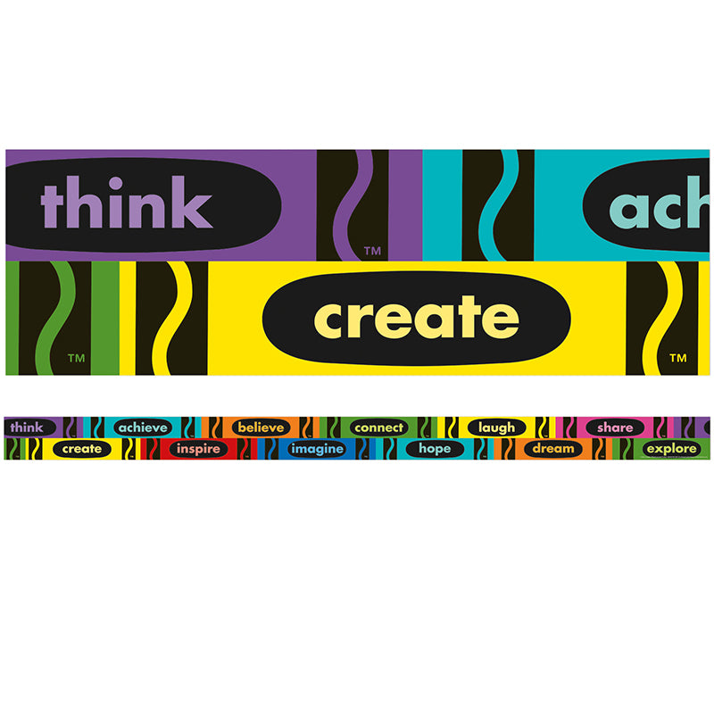 Use Eureka School Deco Trim® to add a finishing border to your displays, windows, doorways or chalkboards. Vibrant colors plus a variety of styles and themes can add creativity to displays, windows, chalkboards and more.
12 strips per package each measuring 2 1/4" x 37" for a total of 37 feet!