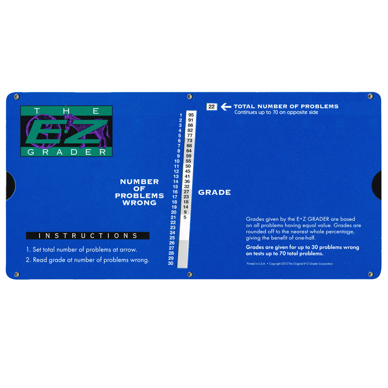 LARGE PRINT E-Z GRADER ROYAL BLUE