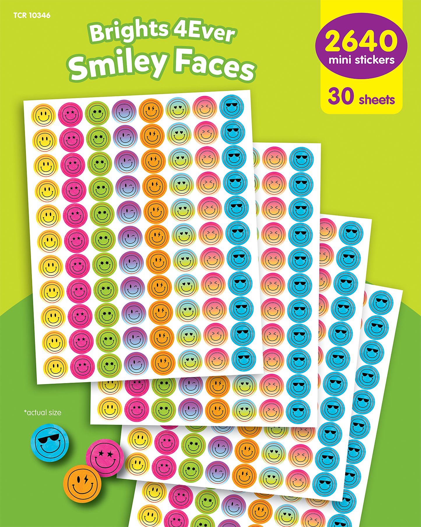 Brights 4Ever Smiley Faces Mini Stickers Value Pack