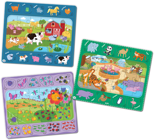 Wiggle Brain® Tray Puzzles: Animals at Play
