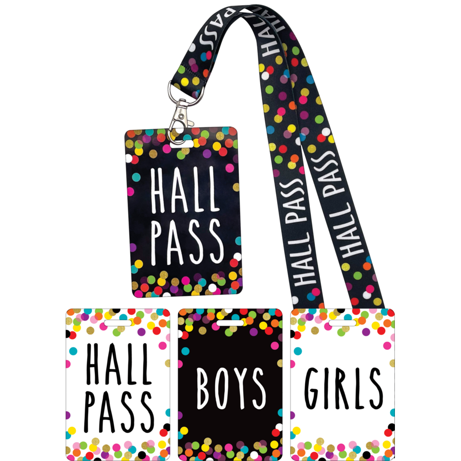 Confetti Hall Pass Lanyards