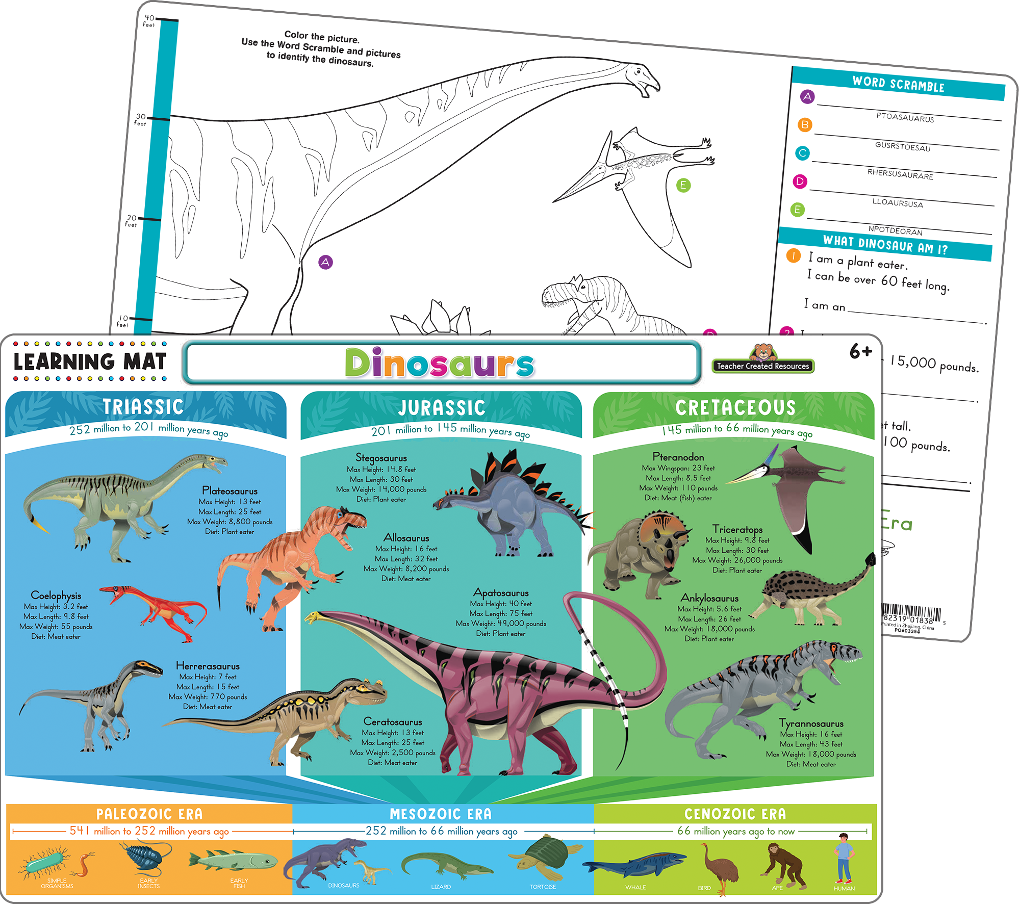 Dinosaurs Learning Mat – McGregor's Teacher Supplies