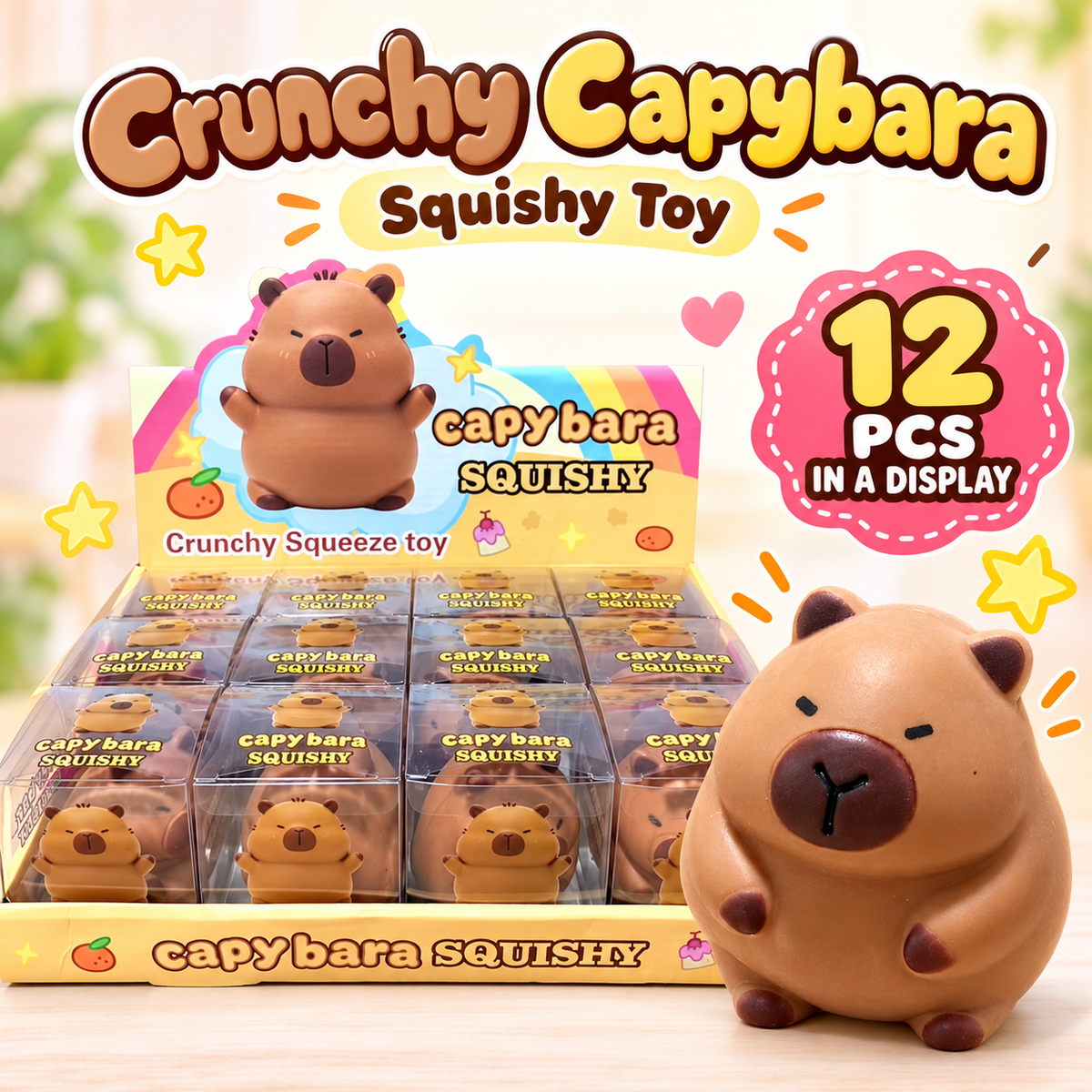 Crunchy Capybara Squishy Toy — ASMR Crunch Squeeze Toy