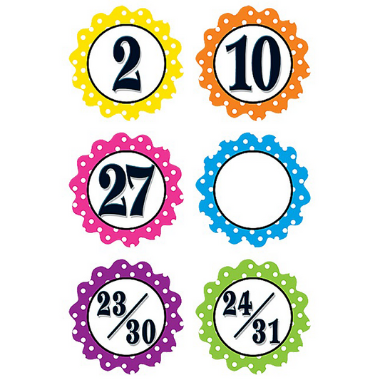 Polka Dot Flowers Calendar Days