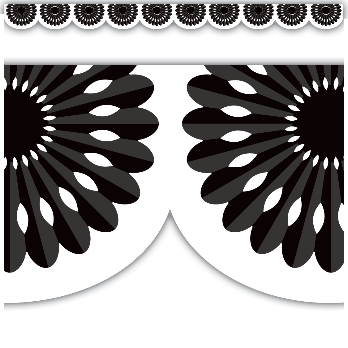 Black and White Fiesta Die-Cut Border Trim