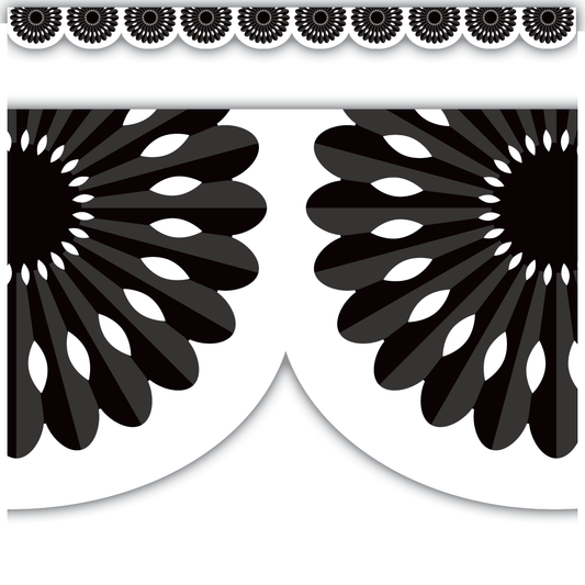 Black and White Fiesta Die-Cut Border Trim