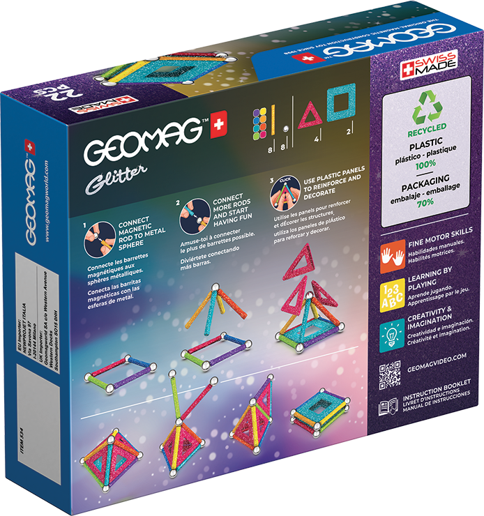 Geomag™  Glitter 22-Piece Magnetic Set Ages 3+ Years