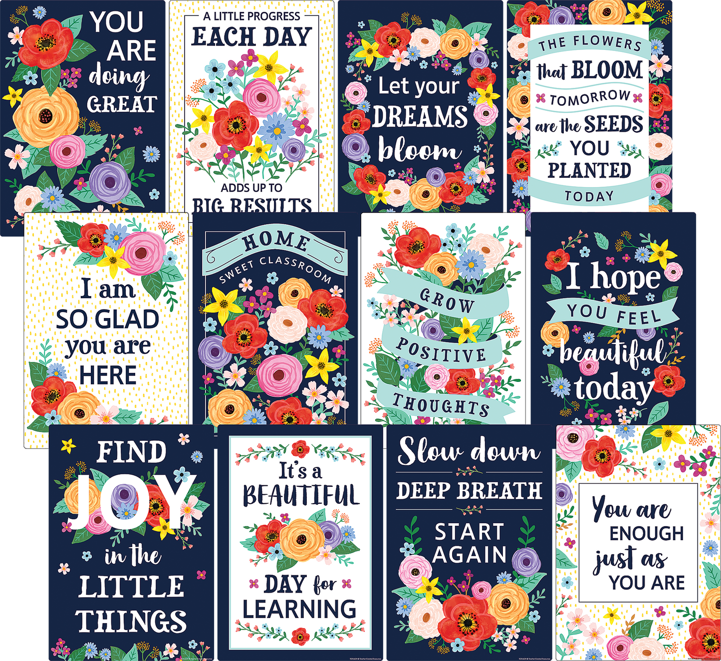 Wildflowers Positive Sayings Small Poster Pack