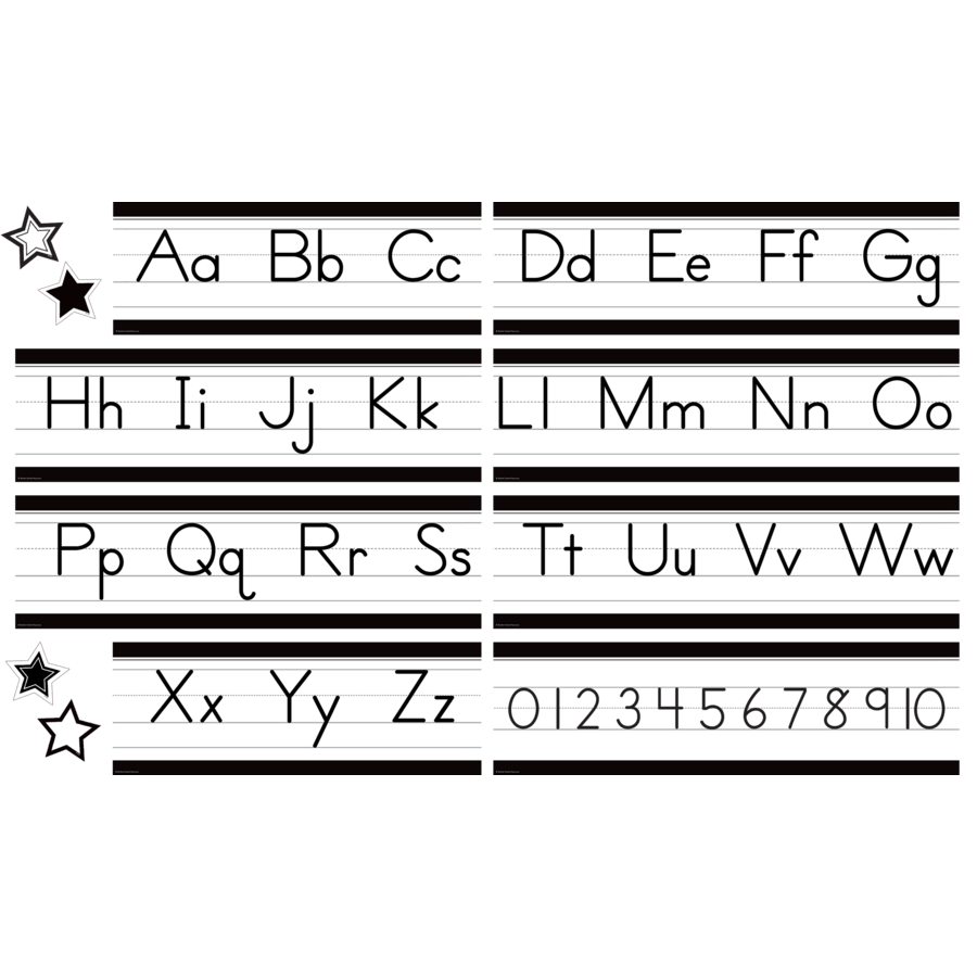 Black and White Alphabet Line Mini Bulletin Board Set