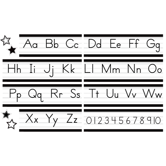 Black and White Alphabet Line Mini Bulletin Board Set