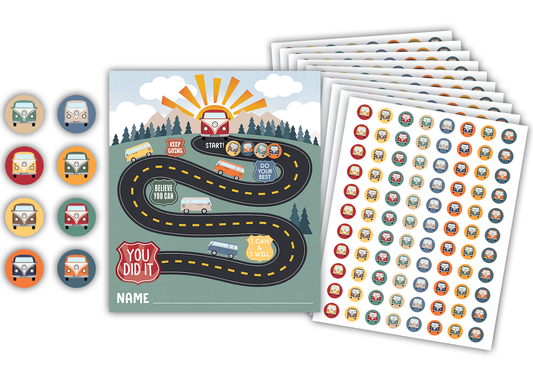 Moving Mountains Road Trip Reward Trackers with Stickers