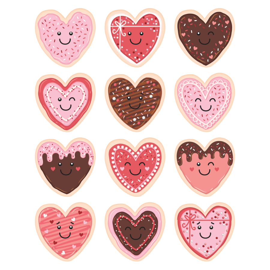 Frosted Heart Cookies Stickers