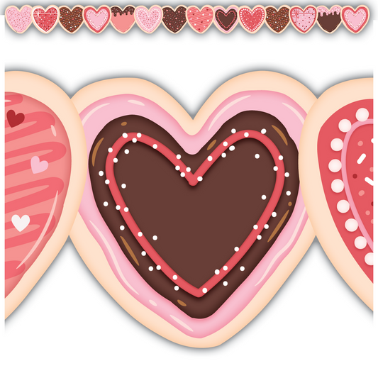 Frosted Heart Cookies Die-Cut Border