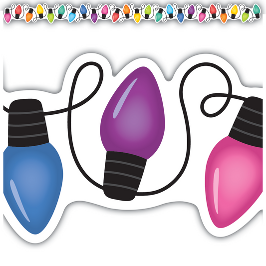 Colorful Holiday Lights Border