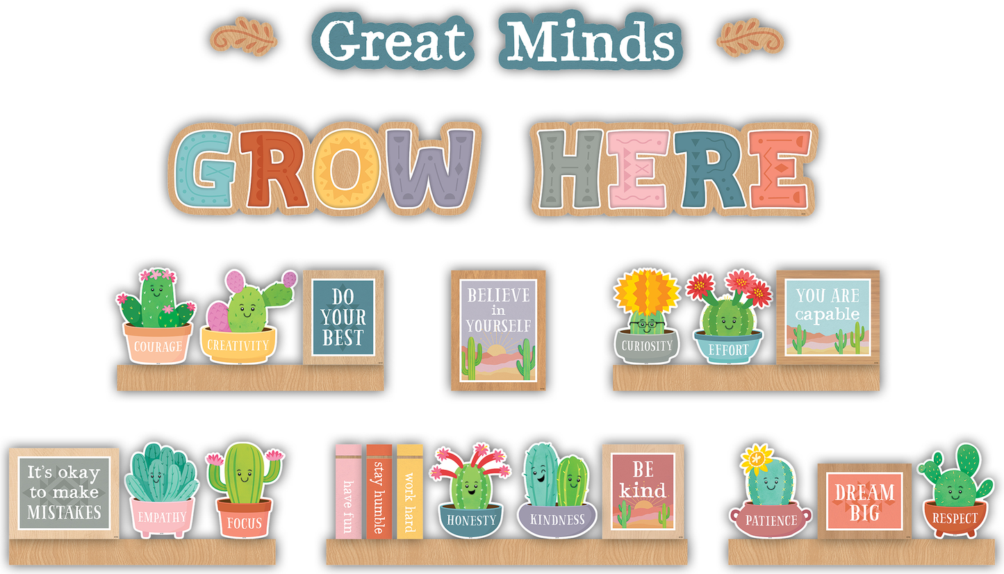 Happy Cactus Crew Great Minds Grow Here Mini Bulletin Board