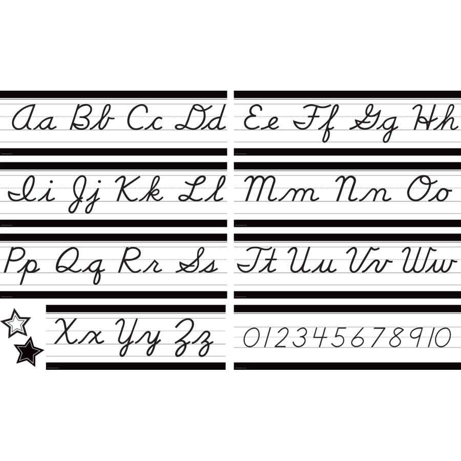 Black and White Cursive Mini Bulletin Board Set – McGregor's Teacher ...