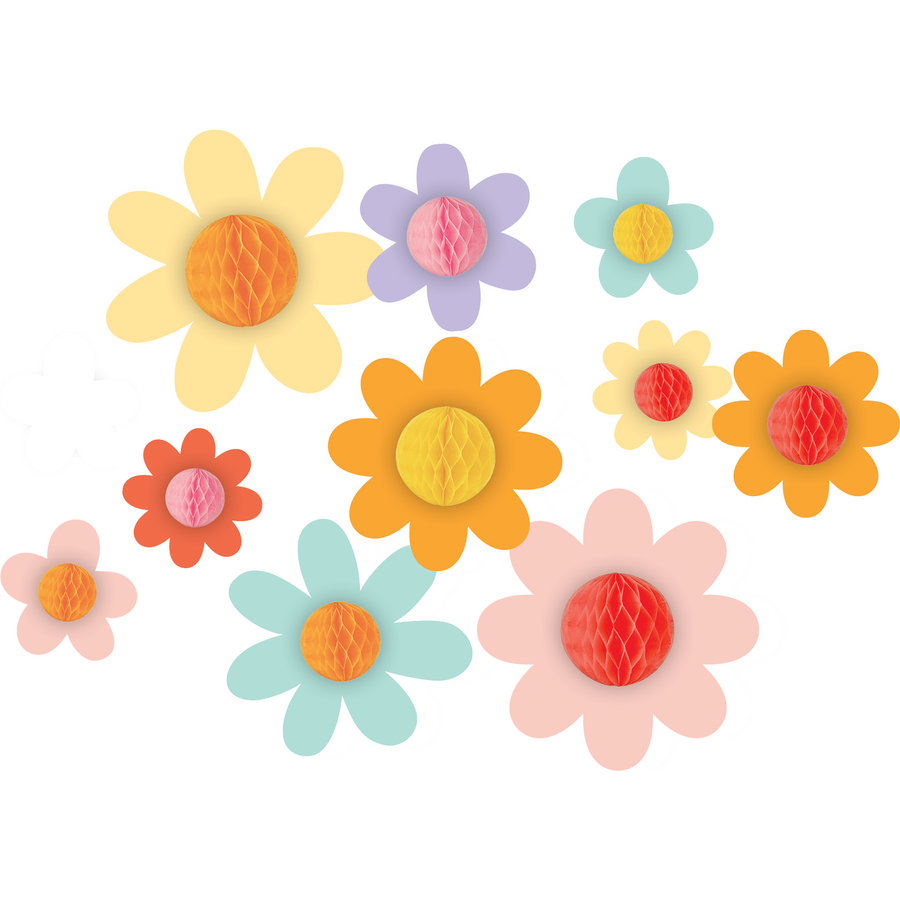 Groovy Flowers 3D Honeycomb Accents