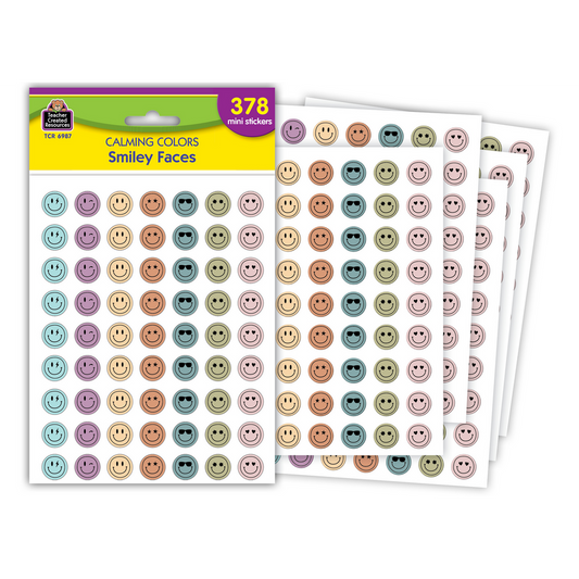 Calming Colors Smiley Face Mini Stickers