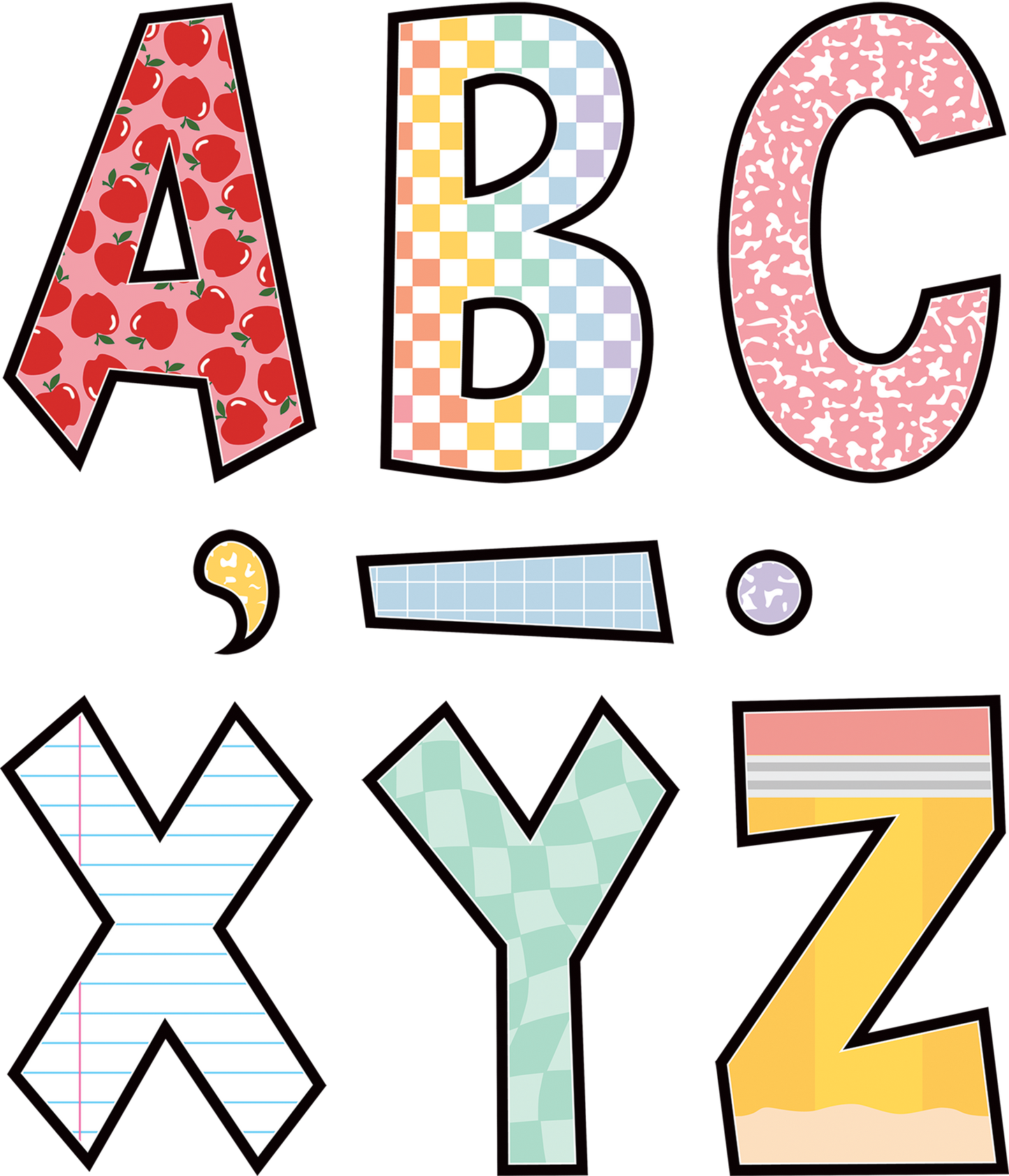 Cool for School 7" Fun Font Letters