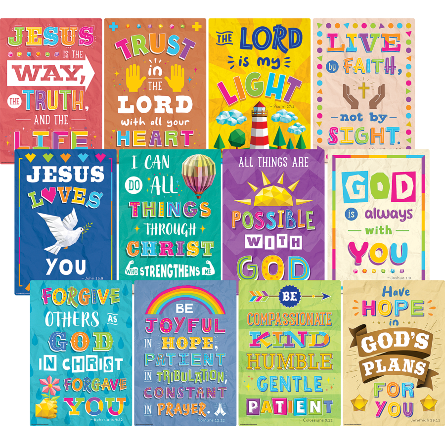 Bible Verses Small Poster Pack McGregor s Teacher Supplies Bible verses small poster pack mcgregor s teacher supplies