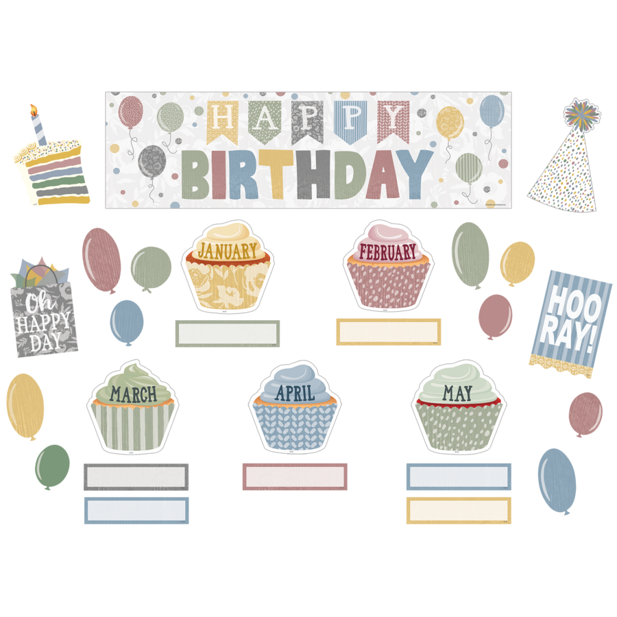 Classroom Cottage Happy Birthday Mini Bulletin Board Set