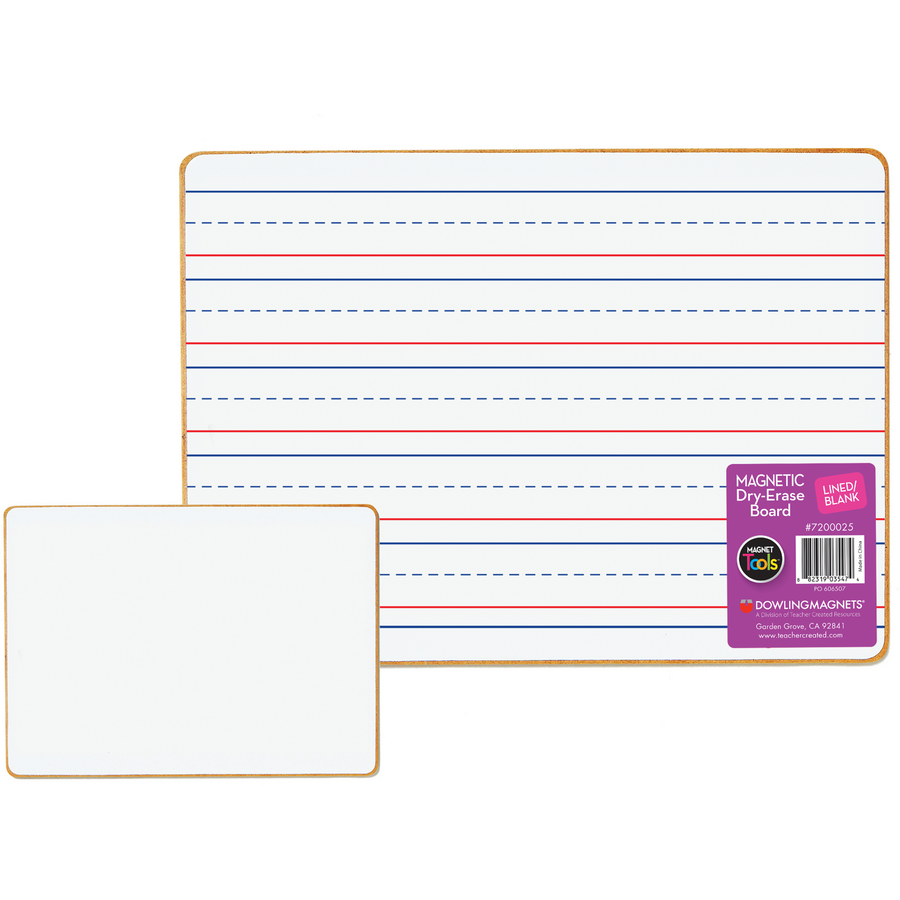 Double-Sided Magnetic Dry-Erase Board: Lined/Blank