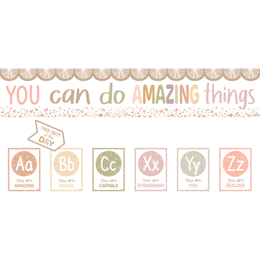 Terrazzo Tones Alphabet Affirmations Bulletin Board Set