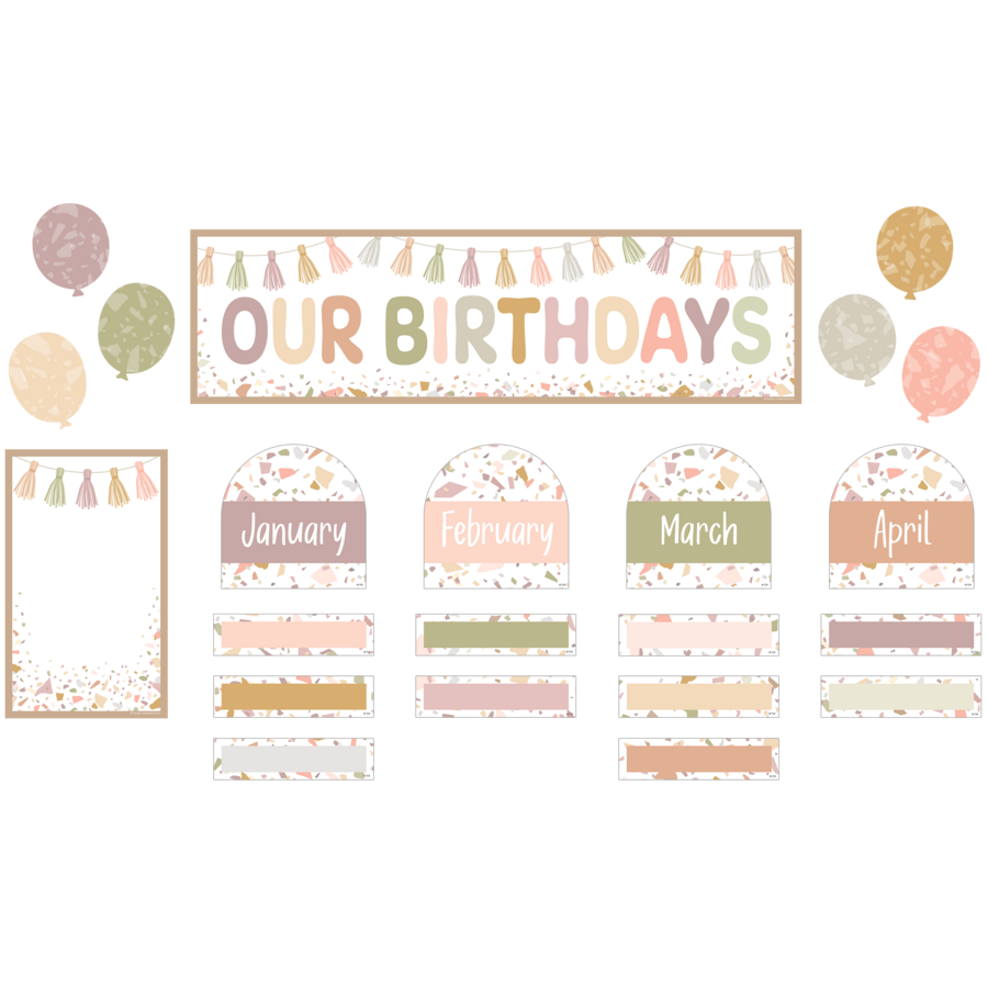 Terrazzo Tones Birthday Mini Bulletin Board Set