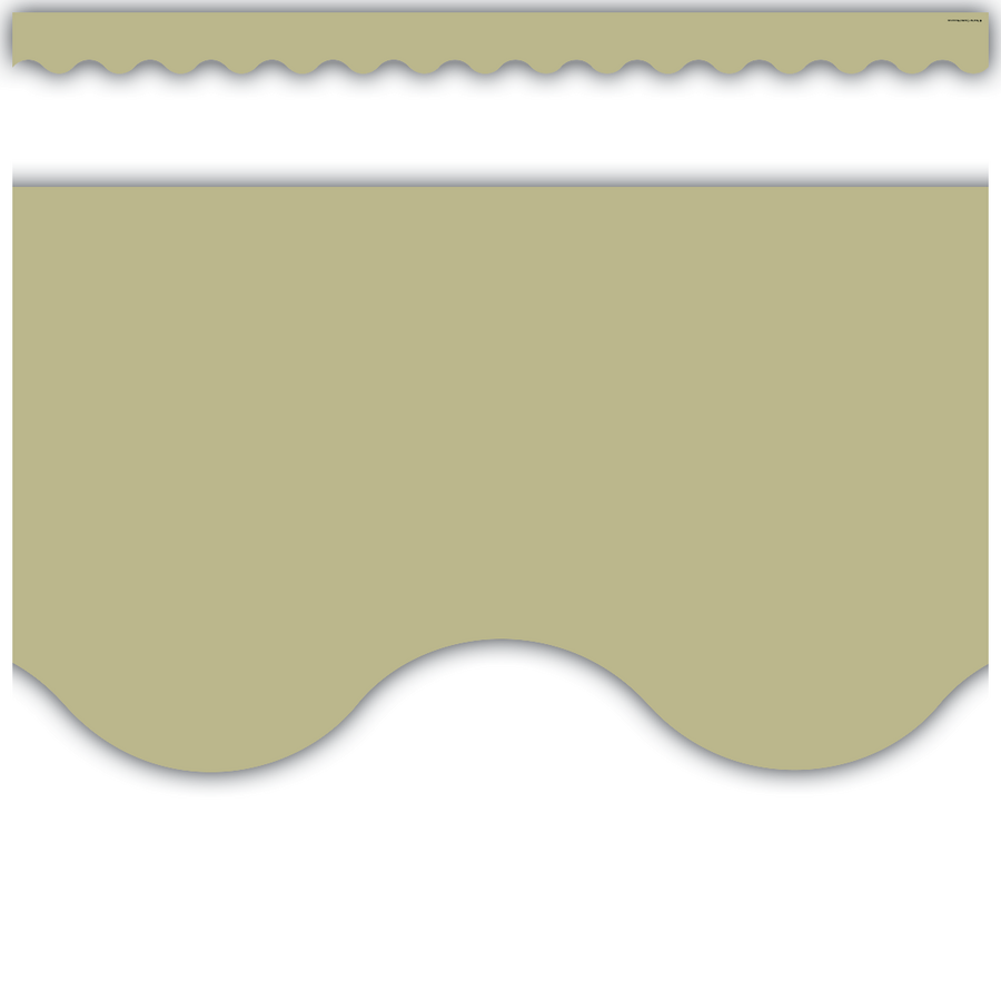 Olive Green Scalloped Border