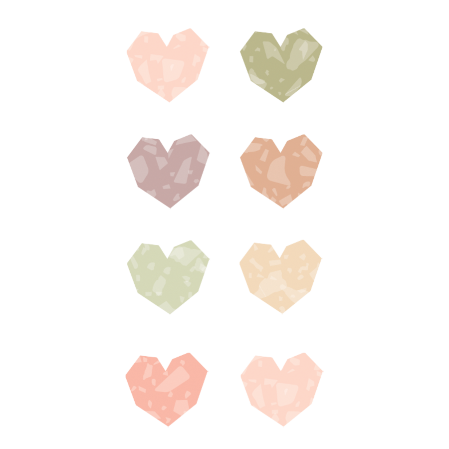 Terrazzo Tones Hearts Mini Stickers