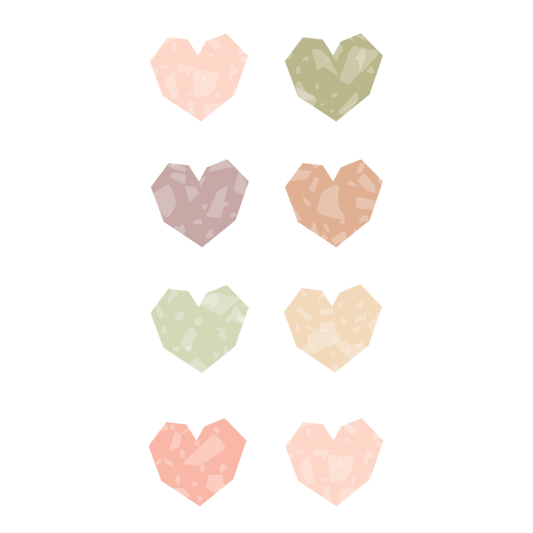 Terrazzo Tones Hearts Mini Stickers