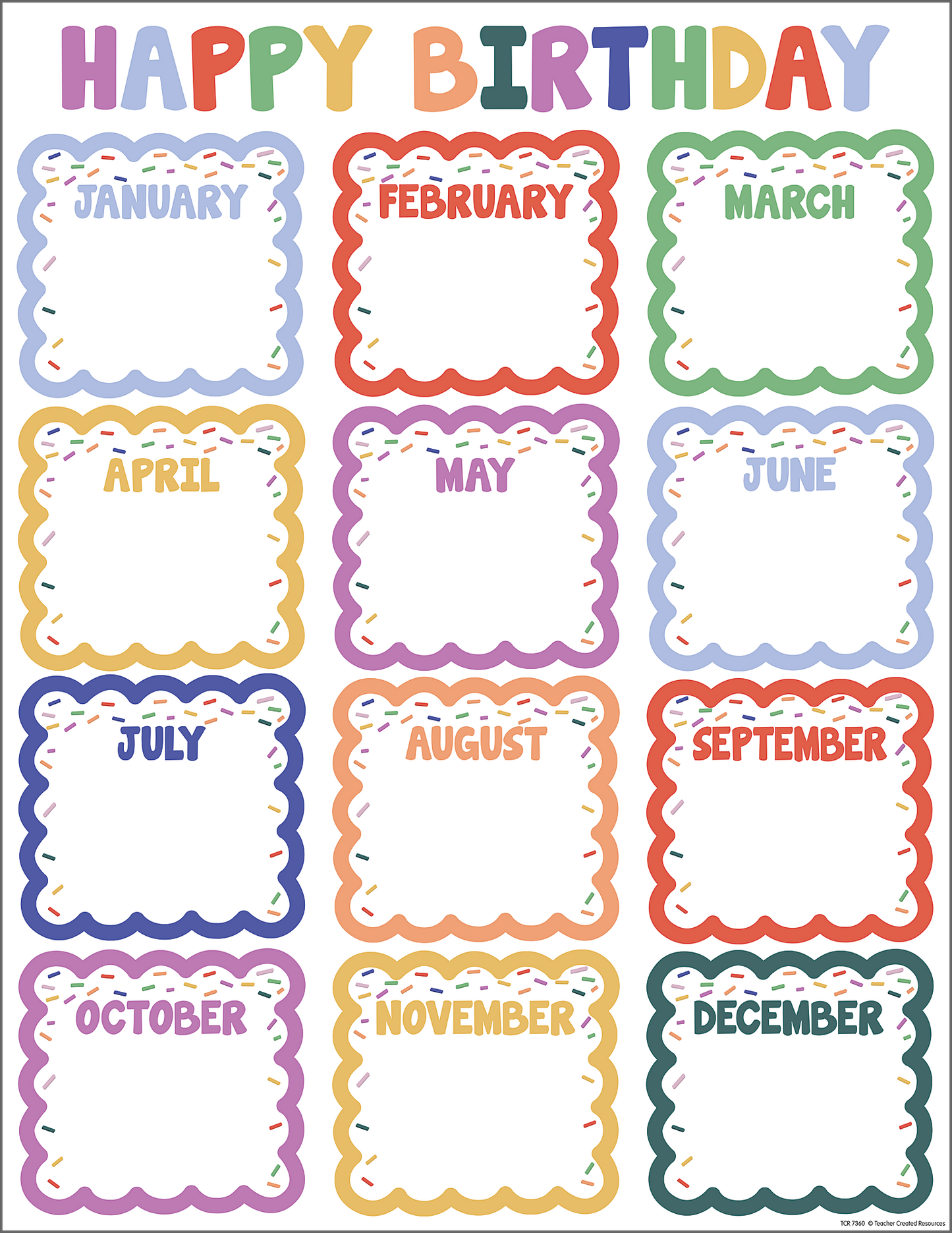 Color Crush Happy Birthday Chart