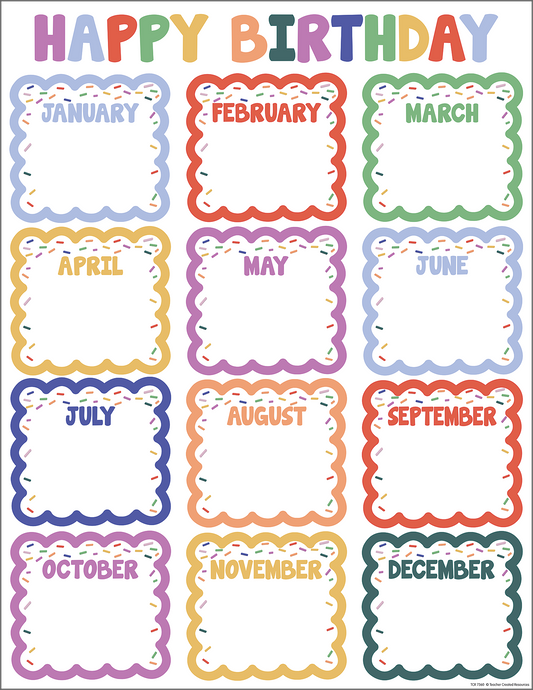 Color Crush Happy Birthday Chart