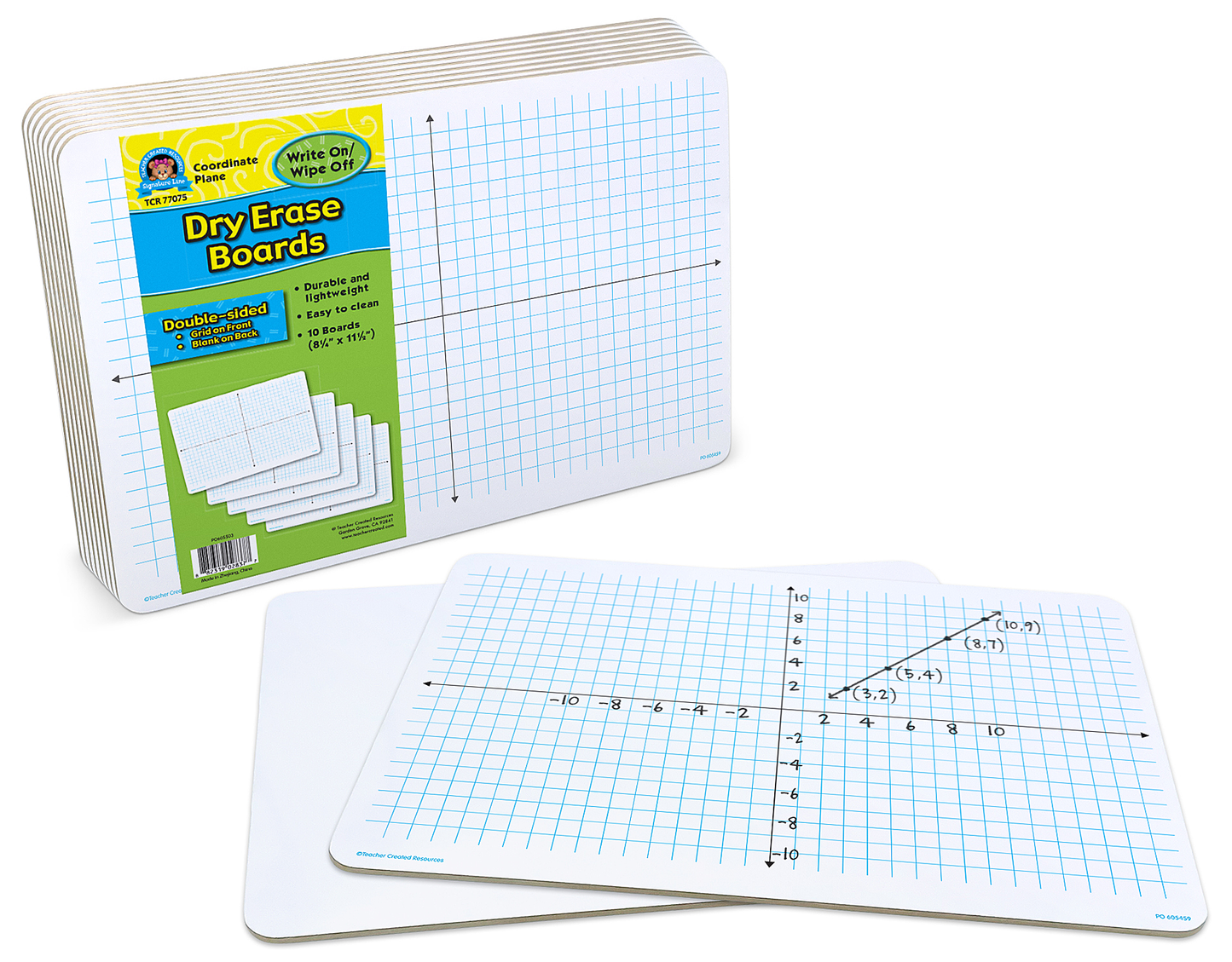 Double-Sided Coordinate Plane Dry-Erase Boards