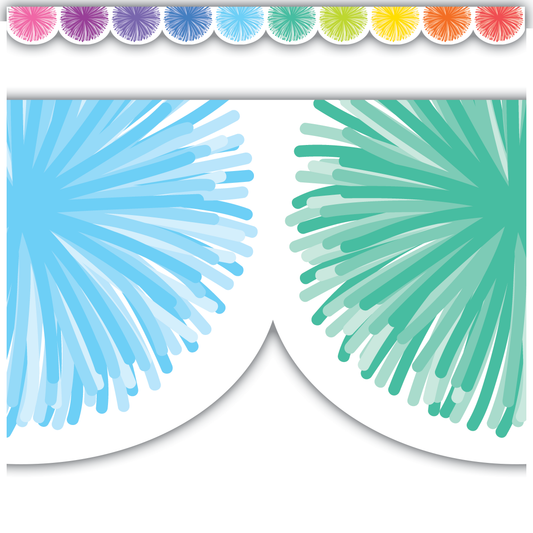 Colorful Poms Scalloped Magnetic Border