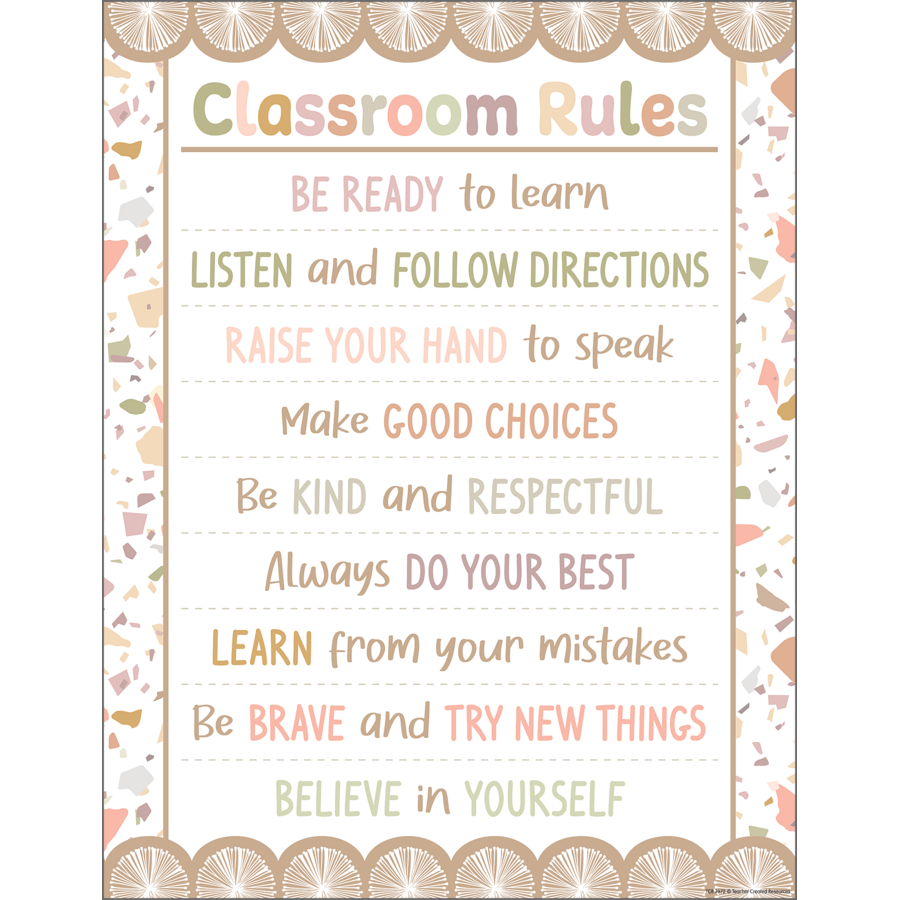 Terrazzo Tones Classroom Rules Chart